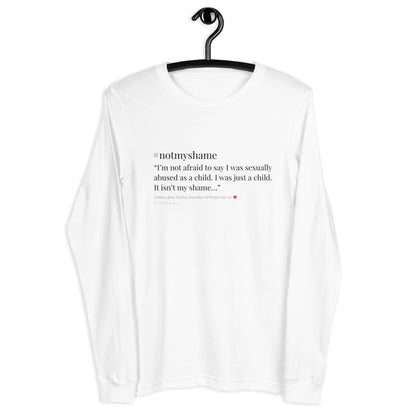 #notmyshame unisex long-sleeve tee